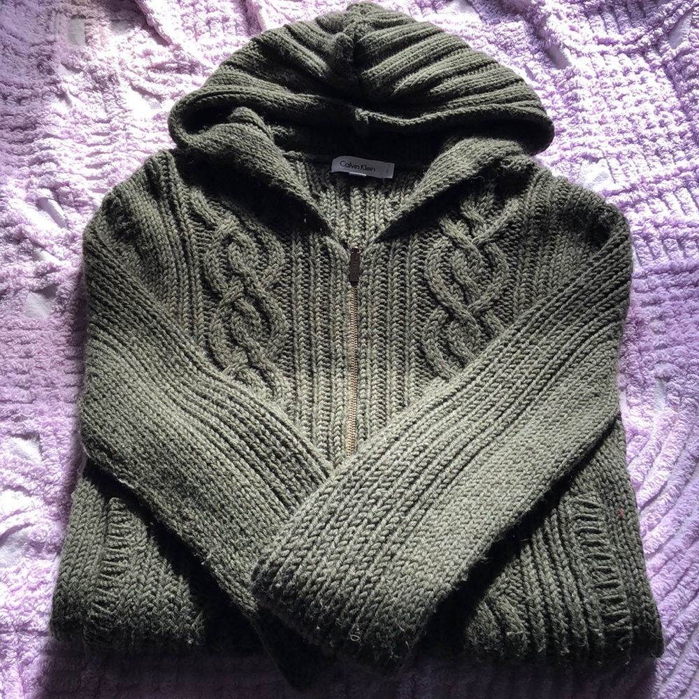 Vintage Olive Green Calvin Klein Zip Up